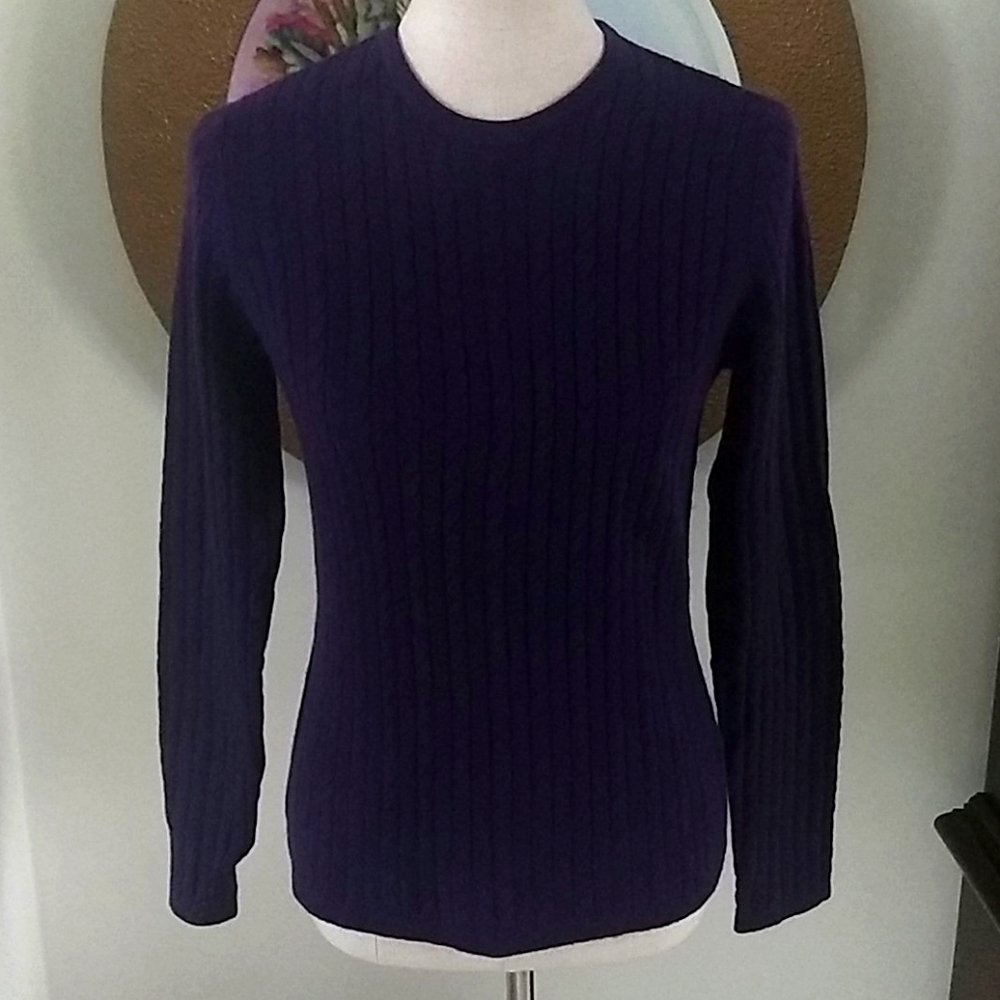 Lands' End 100% Cashmere Purple Sweater S